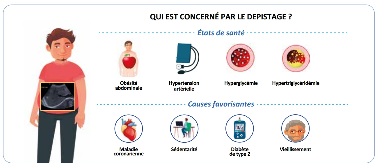Figure 2 : Dépister les maladies (dys)métaboliques du foie. Dépister les maladies (dys)métaboliques du foie.